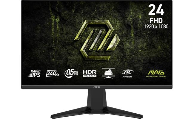 MSI MAG 245F X24 24" Rapid IPS Full HD 240Hz 0.5ms HDR Ready AI Vision AMD FreeSync™ Premium w/ 2x HDMI & DisplayPort Interface - Black
