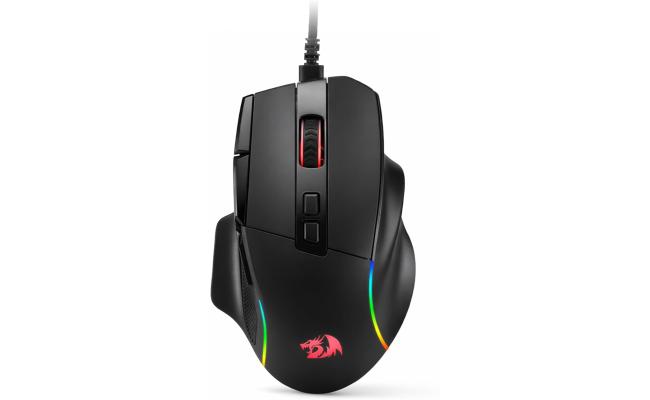 Redragon M925 Wired Gaming Mouse, 24,000 Max DPI Optical Gaming Mouse with 10 Programmable Buttons, Ergonomic Natural Grip Build, Software Supports DIY Keybinds & DPI, Black