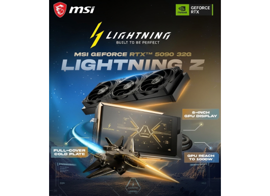 MSI GeForce RTX 5090 LIGHTNING Z Graphics Card, 32GB GDDR7 512-Bit Memory, 2730 MHz Boost Clock, 28 Gbps Memory Speed, 21760 CUDA Cores, PCI Express Gen 5