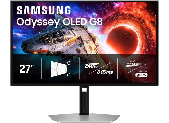 Samsung S27HG802SM Odyssey OLED G8 27-inch 4K QD-OLED 240 Hz 0.03 ms Gaming Monitor – Silver