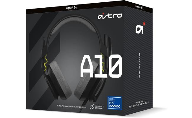 Logitech G Astro A10 Gen 2 Cross-Platform Wired Gaming Headset for PlayStation 5/4, Xbox S|X, Nintendo Switch, PC: 3.5mm Headphone Jack, 32mm Drivers, Flip-to-Mute Mic, Over-Ear - Black/PS Edition