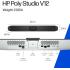 Poly Studio V12 – USB Video Bar for Small Rooms - 4K 20MP Camera, AI-Enhanced Audio, Noise Cancellation, Poly Lens Management - Microsoft Teams, Zoom & Google Meet Compatible - Thoughtfully Made