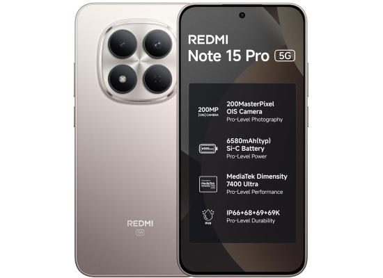Xiaomi Redmi Note 15 Pro – 120Hz AMOLED Display, 200MP OIS Camera, 12GB RAM, 512GB Storage, 6500mAh Battery , Titanium