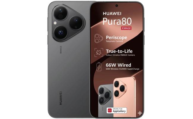 HUAWEI Pura 80 – 120Hz LTPO OLED Display, 50MP OIS Triple Camera, 12GB RAM, 256GB Storage, 5170mAh Battery , Frosted Black