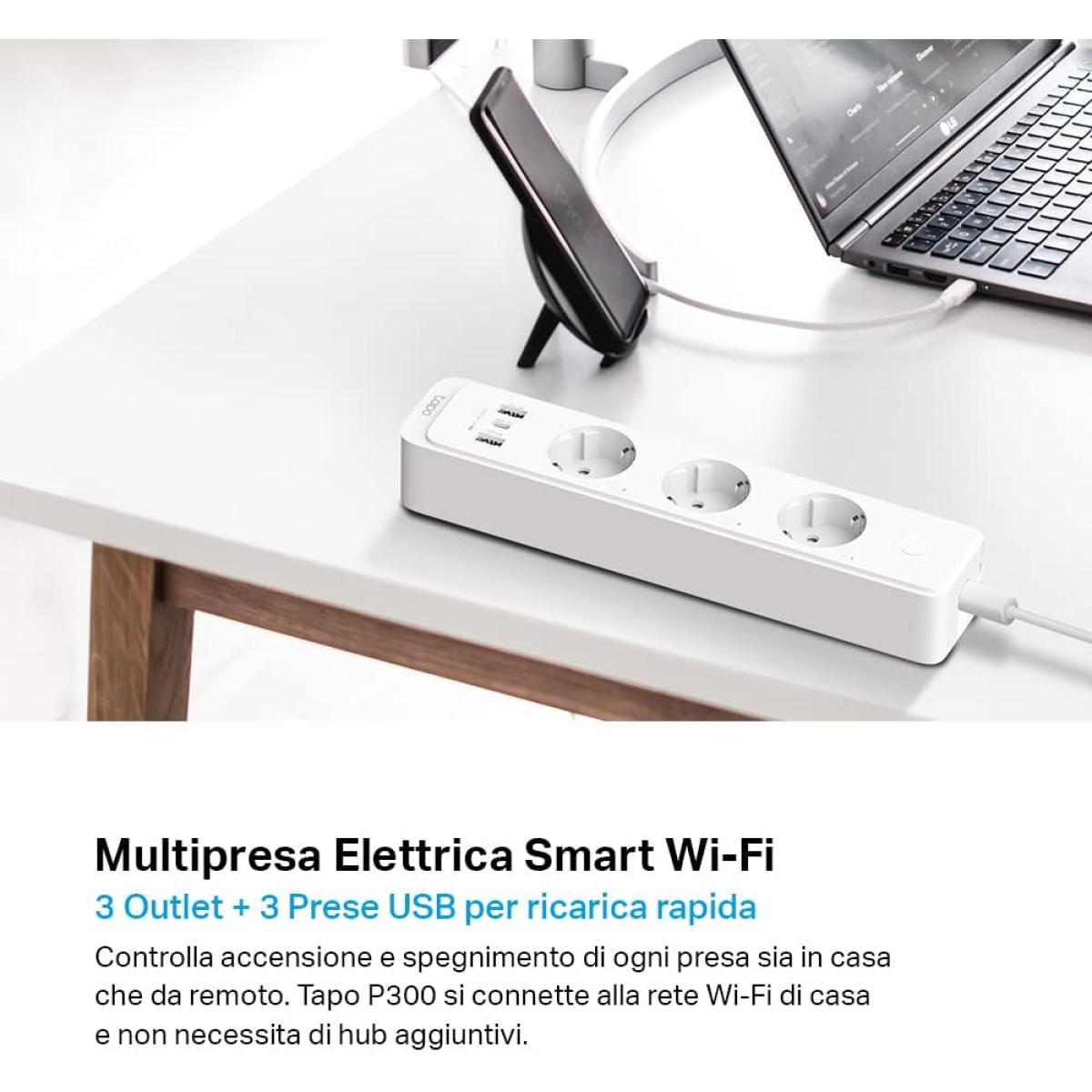 Tapo P300 Smart Wi-Fi Power Strip 3 Outlets + 3 USB Separate Control USB 18W Alexa Tapo P300 Smart Wi-Fi Power Strip 3 Outlets + 3 USB Separate Control USB 18W Alexa