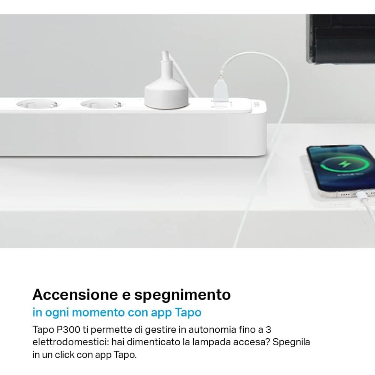 Tapo P300 Smart Wi-Fi Power Strip 3 Outlets + 3 USB Separate Control USB 18W Alexa Tapo P300 Smart Wi-Fi Power Strip 3 Outlets + 3 USB Separate Control USB 18W Alexa
