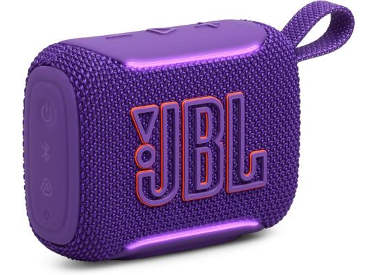 JBL Go 5 - Ultra-Portable Waterproof & Drop-Proof Speaker with JBL Legendary Sound & Ambient Edge Lighting, AirTouch Instant Stereo Pairing or Link Multiple Compatible Speakers via Auracast™ (Purple)