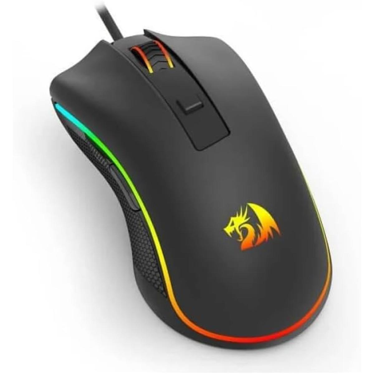 Redragon M611 RGB High-Performance Wired Gaming Mouse, Comfort, and Style For Gamers and Professionals Featuring customizable 12800DPI, Vibrant RGB lighting, and a Sleek Ergonomic - Black