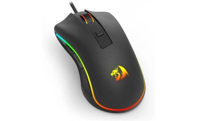 Redragon M611 RGB High-Performance Wired Gaming Mouse, Comfort, and Style For Gamers and Professionals Featuring customizable 12800DPI, Vibrant RGB lighting, and a Sleek Ergonomic - Black