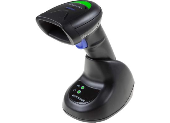 Datalogic QuickScan QBT2500 Bluetooth Scanner, 2D, Imager, Digimarc, Multi-Interface (RS232, KBW, USB), IP52 Protection Class, (USB, Straight, 2m), Charging/Transmitter Cradle, Black