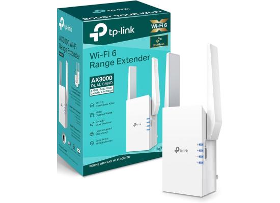 TP-link RE705X AX3000 Mesh WiFi 6 Dual Band Extender, Up to 2402 Mbps Speed, Built-In Access Point Mode, MU-MIMO, Double Channel Speed3 with HE160, Works with Any WiFi Router, White