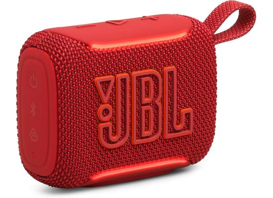 JBL Go 5 - Ultra-Portable Waterproof & Drop-Proof Speaker with JBL Legendary Sound & Ambient Edge Lighting, AirTouch Instant Stereo Pairing or Link Multiple Compatible Speakers via Auracast™ (Red)