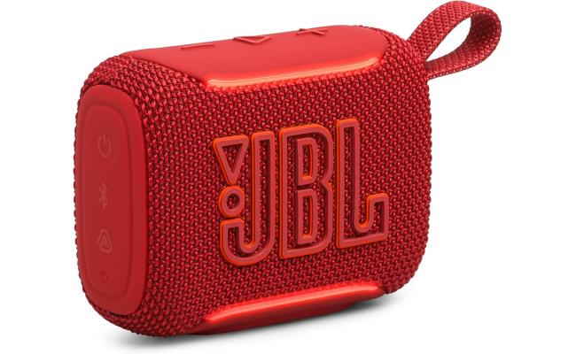 JBL Go 5 - Ultra-Portable Waterproof & Drop-Proof Speaker with JBL Legendary Sound & Ambient Edge Lighting, AirTouch Instant Stereo Pairing or Link Multiple Compatible Speakers via Auracast™ (Red)