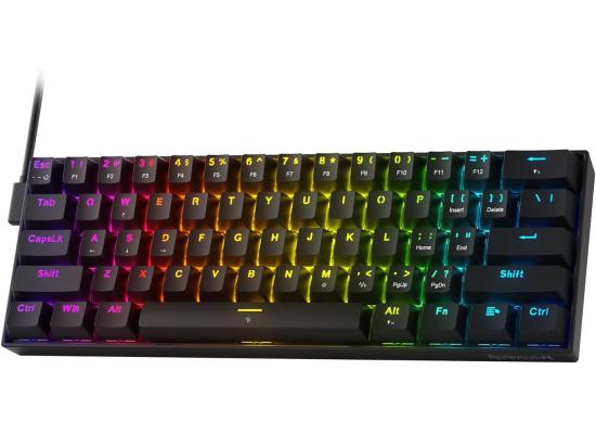 Redragon K617 HE Rapid Trigger Gaming Keyboard, 60% 61 Keys Wired Mechanical Keyboard w/Hyper-Fast Actuation, Dedicated Hall Effect Magnetic Switch, Actuation Point Adjustable, Essential Black