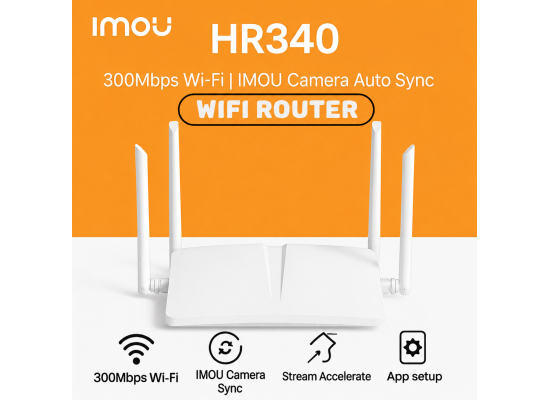 IMOU HR340 300Mbps 2.4GHz Wi-Fi Router with 4 External Antennas - White
