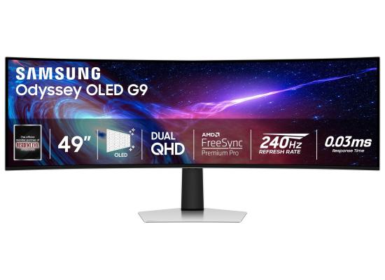 SAMSUNG 49” Odyssey G9 G932 OLED Curved 1800R Dual QHD 240Hz 0.03ms HDR10+ HDMI 2.1 AMD FreeSync Premium Pro & NVIDIA G-Sync, White
