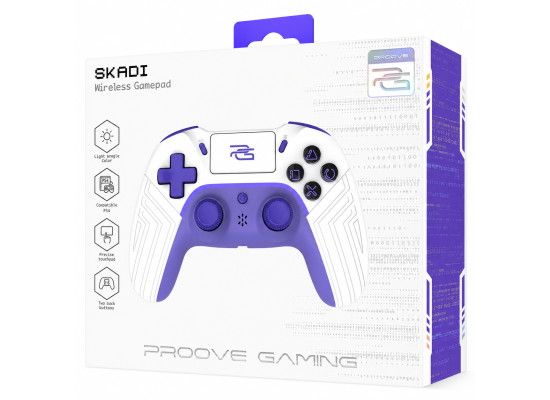 Proove Gaming Skadi Wireless Gamepad Compatible To PlayStation 4, PC, Android - White/Purple product thumbnail 2