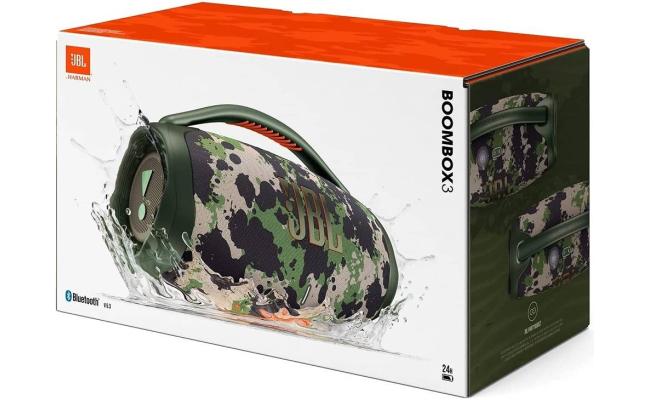 JBL Boombox 3 Portable Bluetooth Speaker with Massive Sound, Deepest Bass, IPX7 Waterproof, 24H Playtime, PartyBoost - Squad