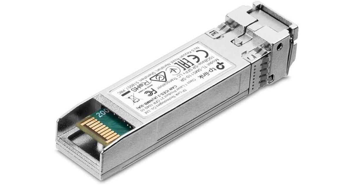 تي بي لينك اومادا SM5110-SR | جهاز إرسال واستقبال 10G-SR SFP+ LC، وحدة SFP متعددة الأوضاع| التوصيل والتشغيل | واجهة LC/UPC | قابل للتوصيل الساخن | مسافة تصل إلى 300 م/33 م | دعم SFP + MSA وDDM