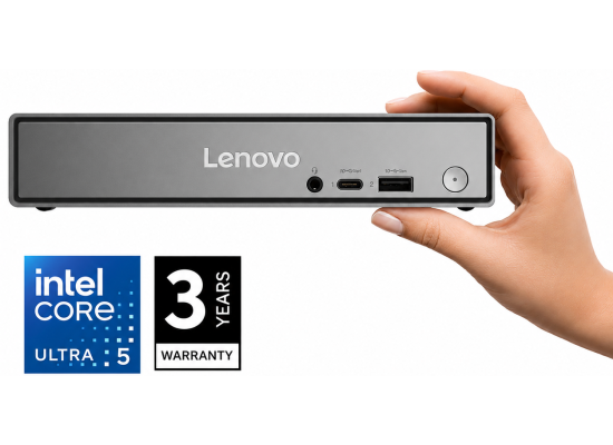 Lenovo ThinkCentre Neo 50q Gen 6 Tiny AI PC – Intel Core Ultra 5 226V, 16GB LPDDR5X, 512GB SSD, Wi-Fi 6, DOS, 3-Year Warranty