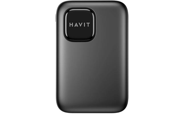 HAVIT PB34 Power Bank 20000mAh 22.5W Fast Charge , Multiple Ports USB A & USB Type C , LED Indicator,  Ultra-Slim Design Charging for Compatible Devices - Grey