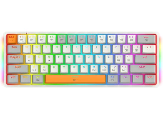 Redragon K642 Akali 60% Mechanical Keyboard, Outemu Red Switches, Hot-Swappable, Detachable Type-C Cable, Programmable Keys & Lighting, ABS Keycaps, English Layout, White