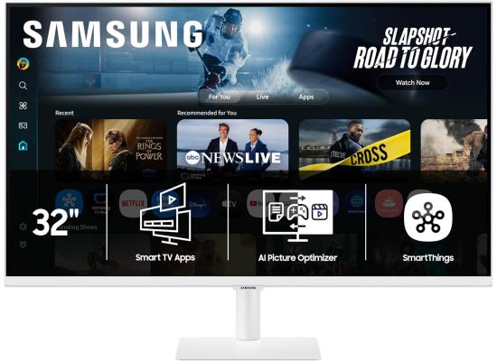 Samsung M7 M70F 32-inch 4K UHD Smart Monitor with Samsung Vision AI – White
