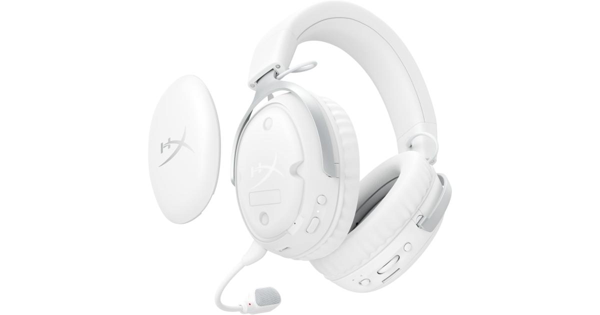 HyperX Cloud III S (2025) لاسلكي 2.4 جيجا هرتز وبلوتوث 53 مم برامج تشغيل بزاوية رغوة الذاكرة إطار متين ميكروفون 10 مم بطارية تصل إلى 120 ساعة للكمبيوتر الشخصي؛ ماك؛ PS5؛ متحرك؛ التبديل - أبيض
