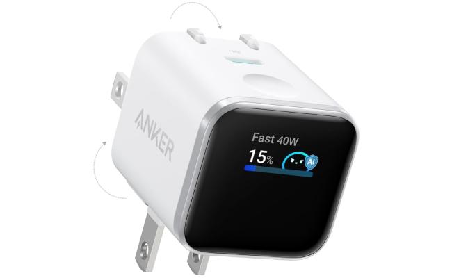 Anker Smart Display Charger, Anker Nano USB C Charger Block, 45W Max GaN Phone Charger,180° Foldable Plug,Smart Recognition,Built-in Care Mode,for iPhone17/16/15 - White