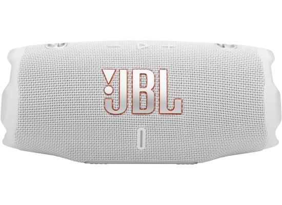 JBL Charge 6 - Portable Waterproof & Drop-Proof Bluetooth Speaker, Bold Pro Sound with AI Sound Boost, 28Hrs of Playtime, Built-in power bank & Comes with a Sturdy/Removable Carrying Strap - White