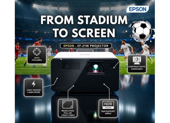 Epson EF-21W Mini Laser Projector 1,000 Lumens with Google TV – Warm White