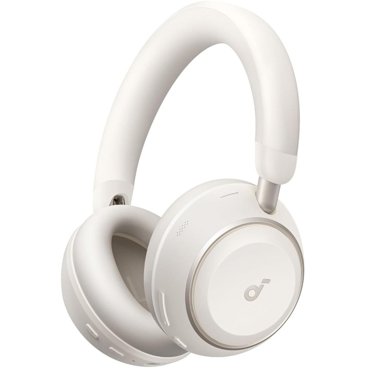 Anker Soundcore Space 2, Active Noise Cancelling Headphones, Comfortable Fit, 50H Playtime, LDAC Hi-Res Wireless Audio, Dual Connection, Clear Calls, Bluetooth 6.1, White