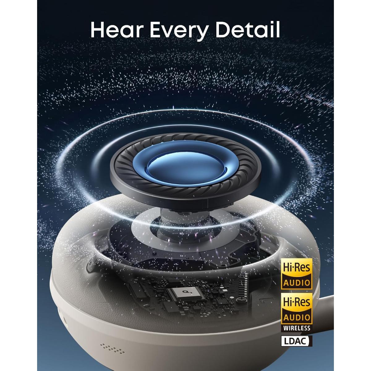 Anker Soundcore Space 2, Active Noise Cancelling Headphones, Comfortable Fit, 50H Playtime, LDAC Hi-Res Wireless Audio, Dual Connection, Clear Calls, Bluetooth 6.1, White Anker Soundcore Space 2, Active Noise Cancelling Headphones, Comfortable Fit, 50H Playtime, LDAC Hi-Res Wireless Audio, Dual Connection, Clear Calls, Bluetooth 6.1, White