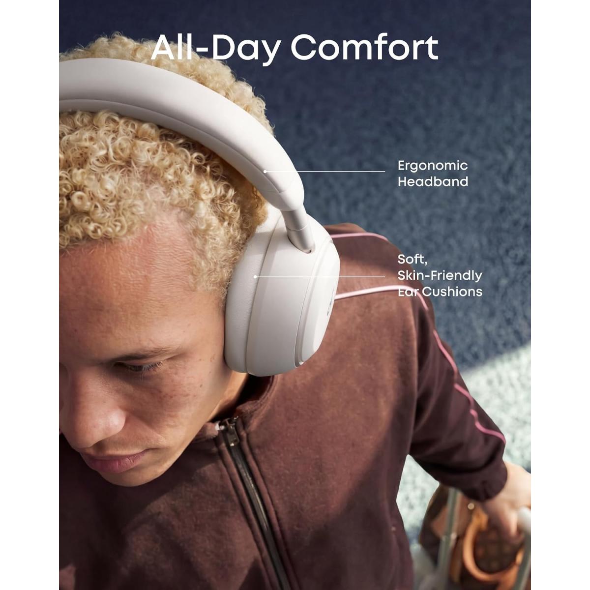 Anker Soundcore Space 2, Active Noise Cancelling Headphones, Comfortable Fit, 50H Playtime, LDAC Hi-Res Wireless Audio, Dual Connection, Clear Calls, Bluetooth 6.1, White Anker Soundcore Space 2, Active Noise Cancelling Headphones, Comfortable Fit, 50H Playtime, LDAC Hi-Res Wireless Audio, Dual Connection, Clear Calls, Bluetooth 6.1, White