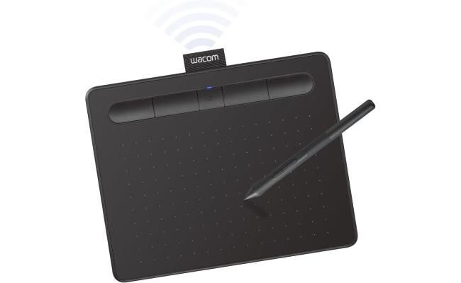 Wacom Intuos Small Bluetooth Graphics Drawing Tablet, 4 Customizable ExpressKeys, Portable for Teachers, Students and Creators, Compatible with Chromebook Mac OS Android and Windows - Black