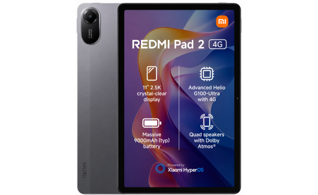Xiaomi Redmi Pad 2 4G (2025) 11.0" Android LTE Tablet (256GB Storage / 8GB Memory) 2.5K IPS 90Hz Display & 9000mAh Battery - Gray Xiaomi Redmi Pad 2 4G (2025) 11.0" Android LTE Tablet (256GB Storage / 8GB Memory) 2.5K IPS 90Hz Display & 9000mAh Battery - Gray