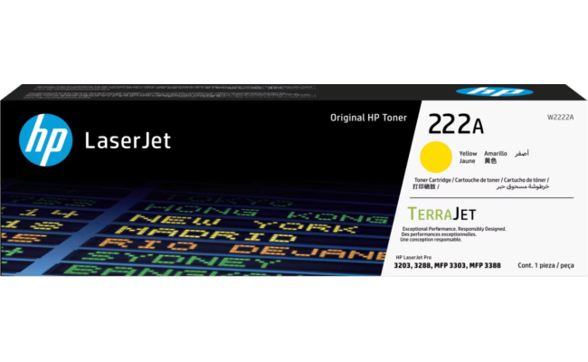 Hp 222a Yellow Original Laserjet Toner Cartridge (W2222a) Compatible With Hp Laserjet Pro 3203, 3288, 3303, 3388 Printers
