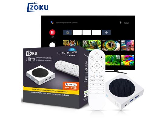 ZOKU Ultra C5 PRO 4GB 64GB Wi-Fi 6 8K HDR Smart TV Box