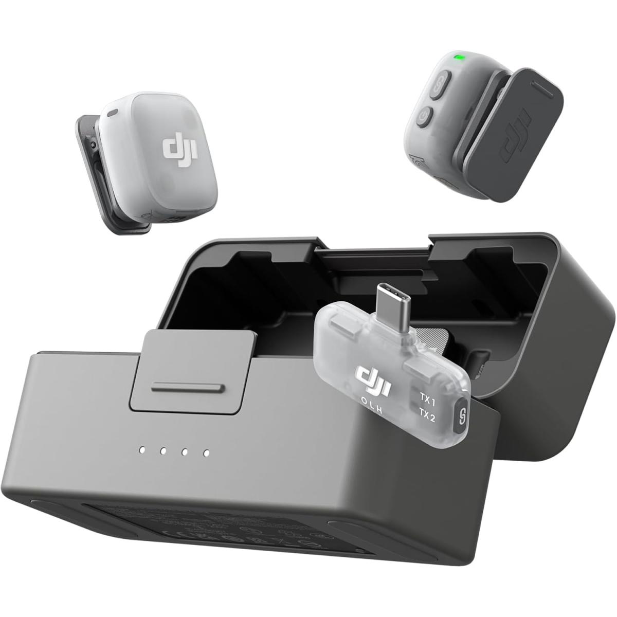 DJI Mic Mini 2 (2 TX + 1 Mobile RX + Charging Case), Lavalier Wireless Vlogging Mic for iPhone/Android/Camera, Bluetooth Microphone, Plug-And-Play, 90h Battery, Streaming, Noise Cancelling