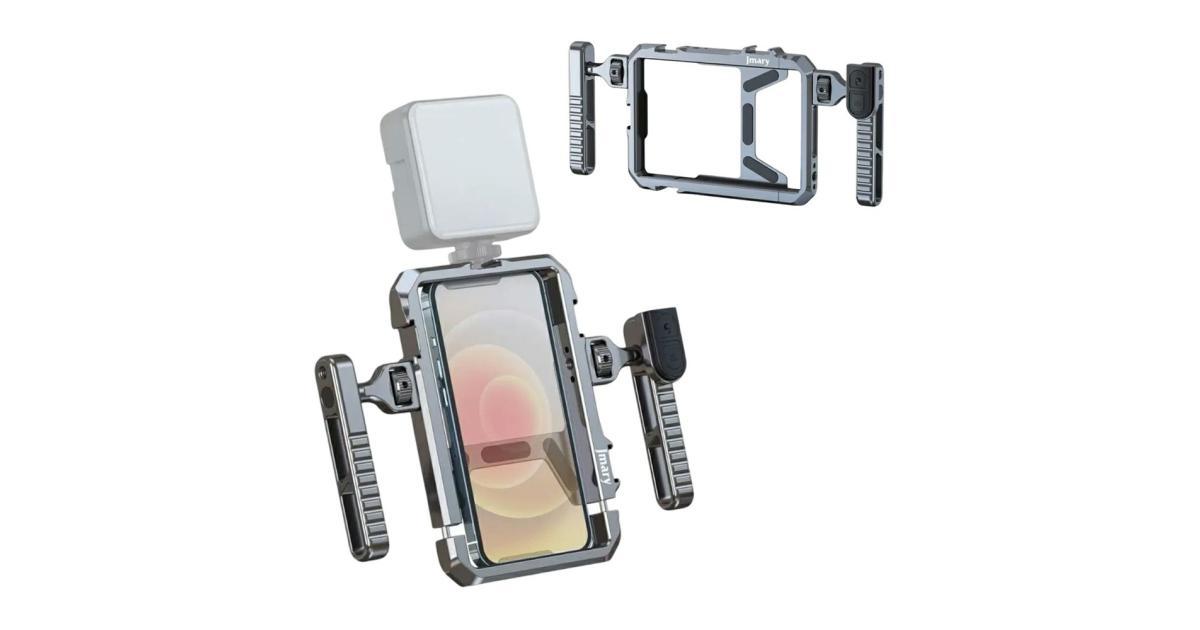 JMARY MS-98 Aluminum Alloy Smartphone Video Rig Stabilizer Frame Vlogging Cage Kit Wireless Remote Control