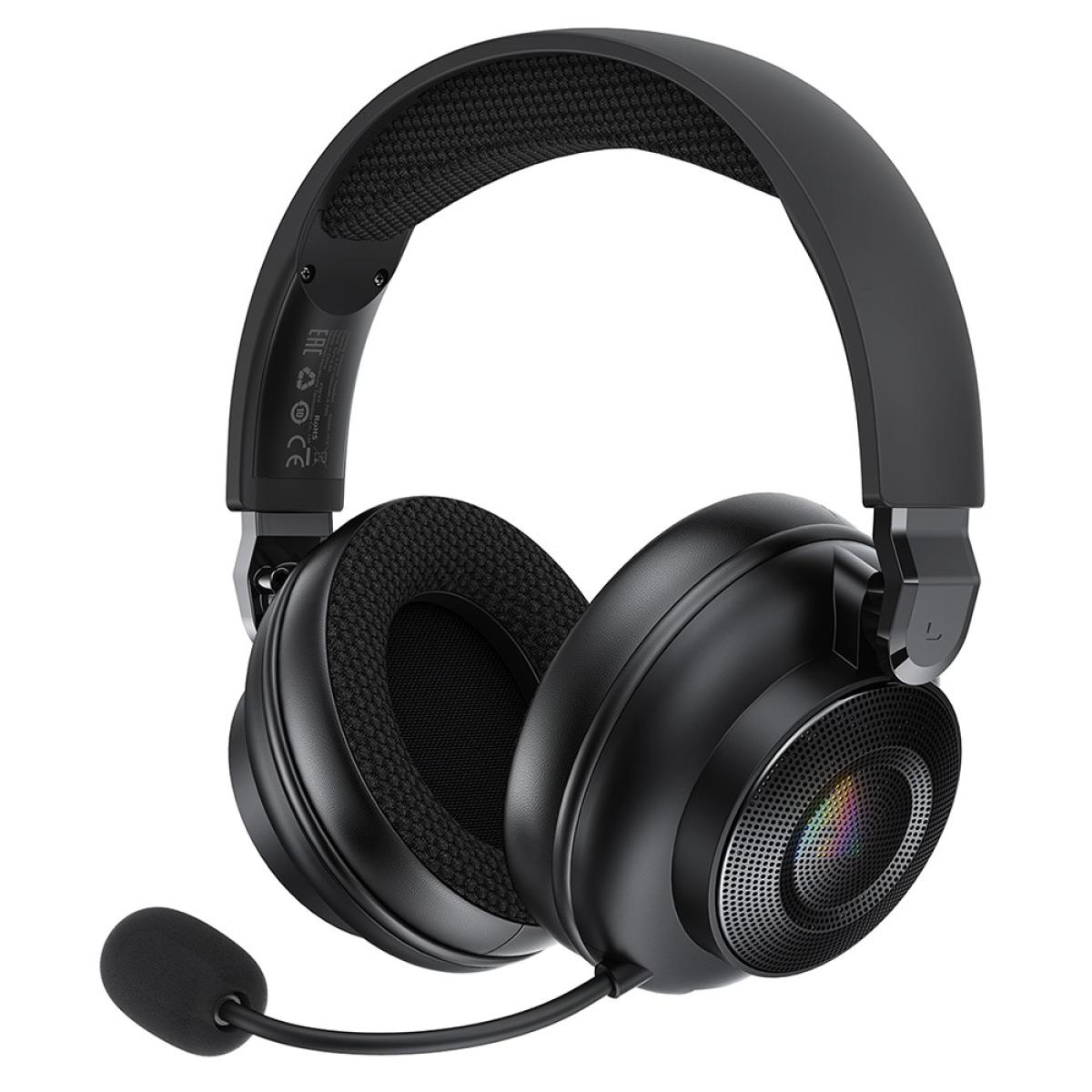 ACEFAST H15 Gaming Wireless Headset with Microphone 2.4G Bluetooth-compatible RGB Light Gaming Headphone - Black