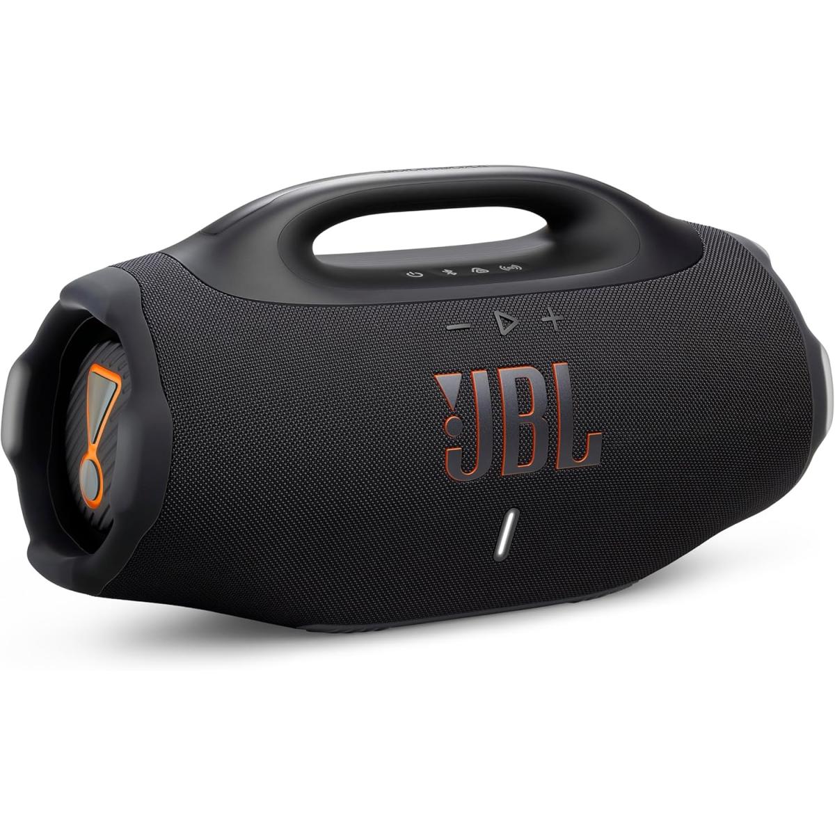 JBL Boombox 4 Portable Bluetooth Speaker, 2x 65W RMS Woofer Power, 37Hz - 20kHz, Two Bast Boost Settings, Up to 28 Hours Playing Time, IP68 Waterproof & Dustproof, Black