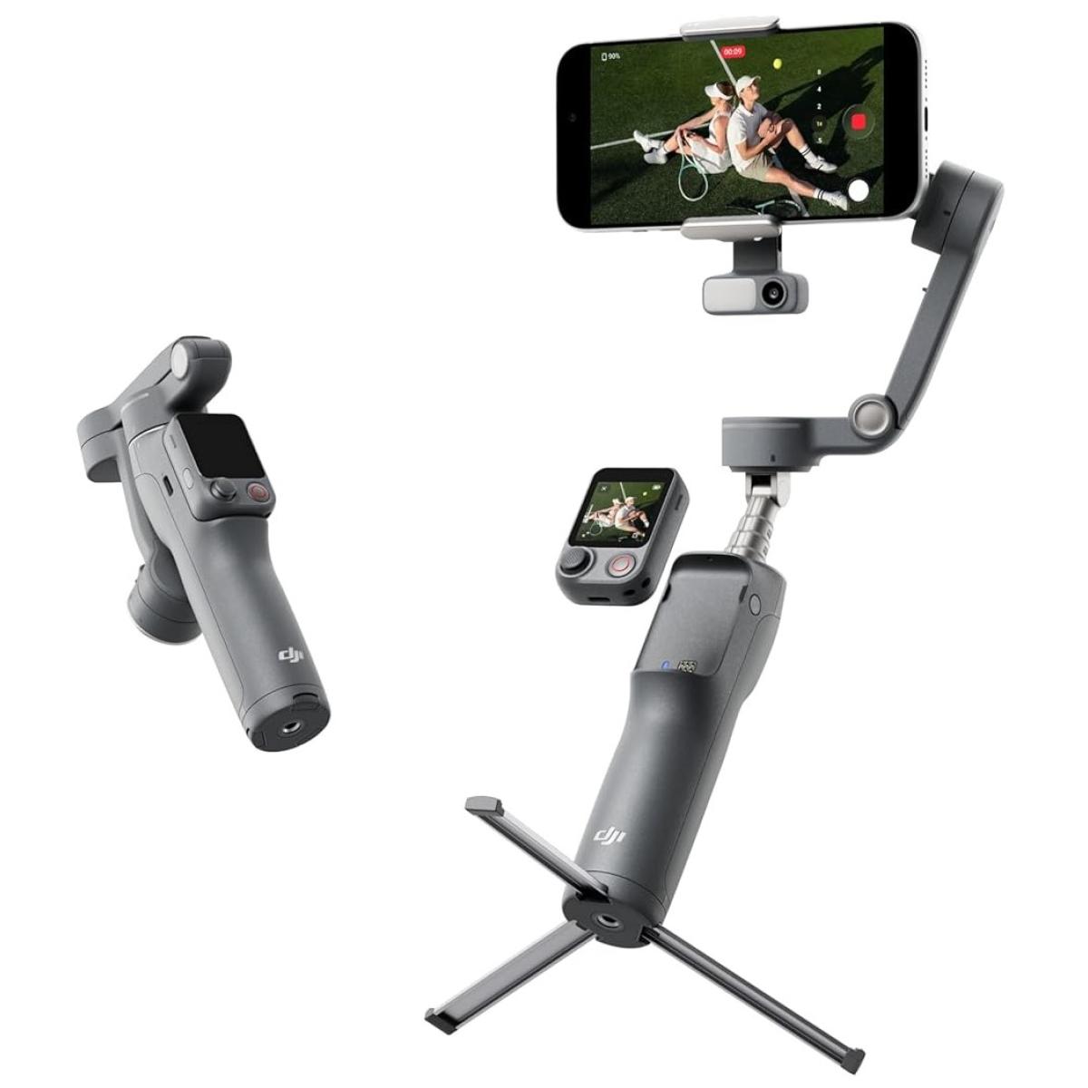 DJI Osmo Mobile 8P Gimbal Stabilizer for iPhone & Android, Remote Controller, Native Tracking, Built-in Extension Rod & Tripod, 10h Battery, Robust 3-Axis Stabilization, 360° Pan Rotation, Phone Gimbal