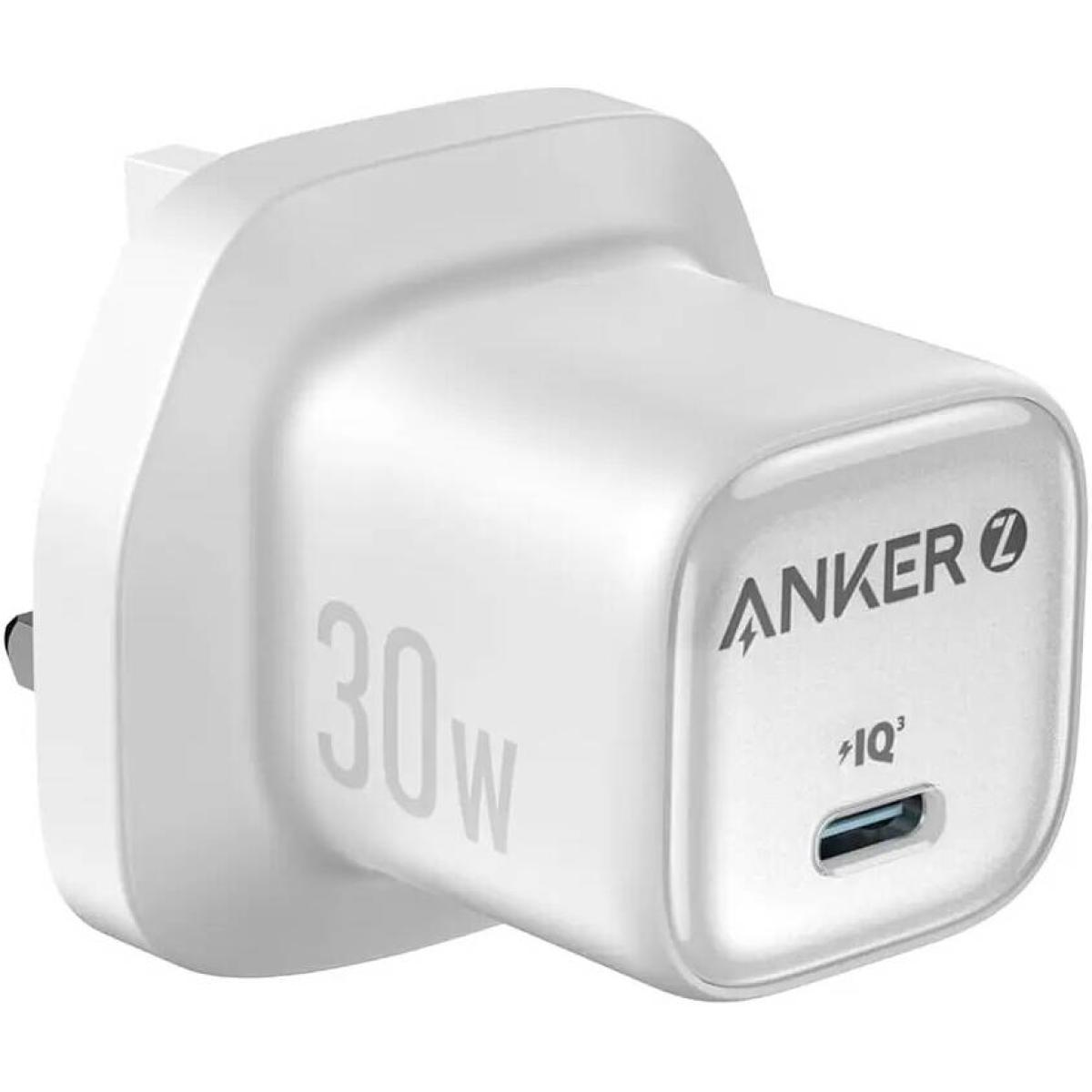 Anker A2698 Zolo 30W Compact USB C GaN Charger, 30W Power Output, Superior Temperature Management, Innovative Stacking Technology, Advanced GaN II Technology, White