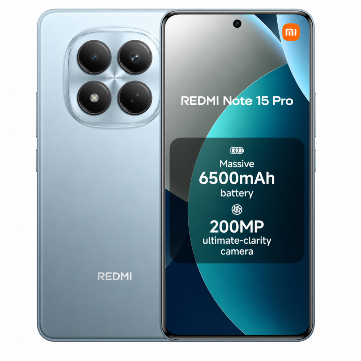 Xiaomi REDMI Note 15 Pro 4G – 120Hz AMOLED Display, 200MP OIS Camera, 12GB RAM, 512GB Storage, 6500mAh Battery, Glacier Blue (MZB0MGKEU)