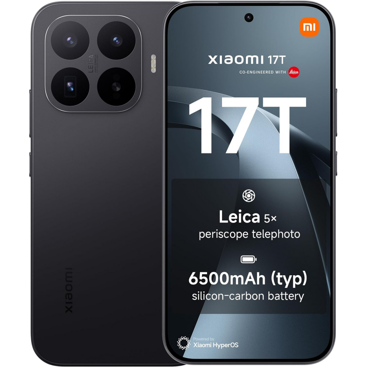 Xiaomi 17T 5G – 6.59-inch 120Hz 1.5K AMOLED Display, Leica 50MP Triple Camera, 12GB RAM, 256GB Storage, 6500mAh Battery, Black (MZB0NF1EU)