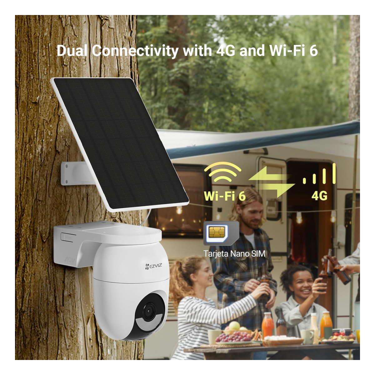 EZVIZ CB8 Lite 4G Kit 2K⁺ Outdoor Battery Pan & Tilt Camera with 5W Solar Panel – 4G LTE, Wi-Fi 6, AI Human & Vehicle Detection (CS-CB8C/SP 4MP) EZVIZ CB8 Lite 4G Kit 2K⁺ Outdoor Battery Pan & Tilt Camera with 5W Solar Panel – 4G LTE, Wi-Fi 6, AI Human & Vehicle Detection (CS-CB8C/SP 4MP)