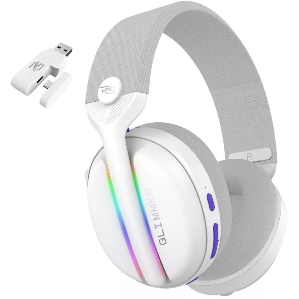 Proove Gaming Glimmer Dual-Wireless RGB Gaming Headset – White (WHGL00022002)