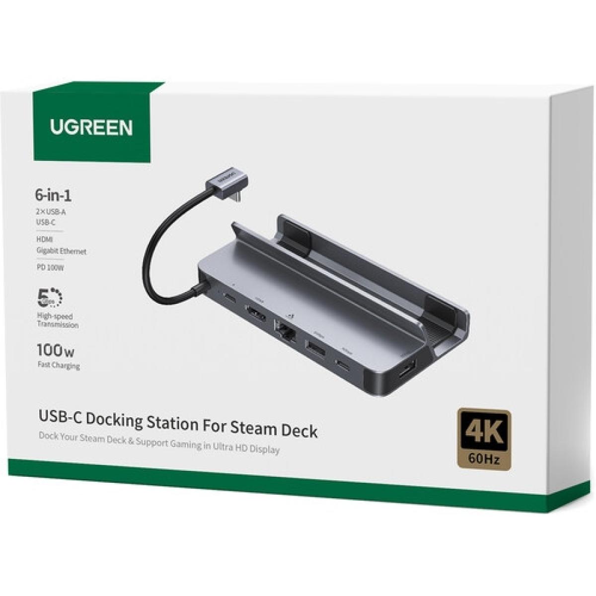UGREEN CM666 6-in-1 USB-C Gaming Docking Station – 4K@60Hz HDMI, Gigabit Ethernet & 100W PD (15388) UGREEN CM666 6-in-1 USB-C Gaming Docking Station – 4K@60Hz HDMI, Gigabit Ethernet & 100W PD (15388)