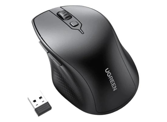 UGREEN MU101 Ergonomic Wireless Mouse Bluetooth & 2.4G Black Battery Version (25440)